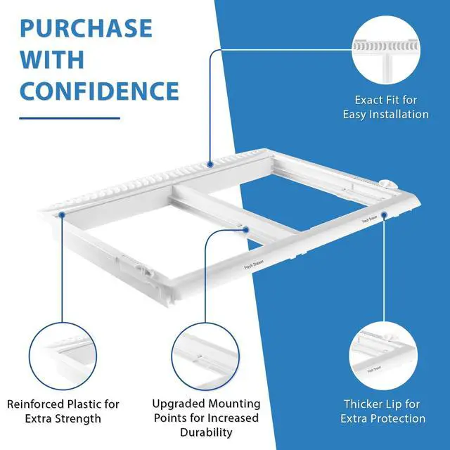 Alt view image 3 of 4 - UPGRADED Appliance 240364787 Crisper Pan Cover Compatible with Frigidaire Refrigerator