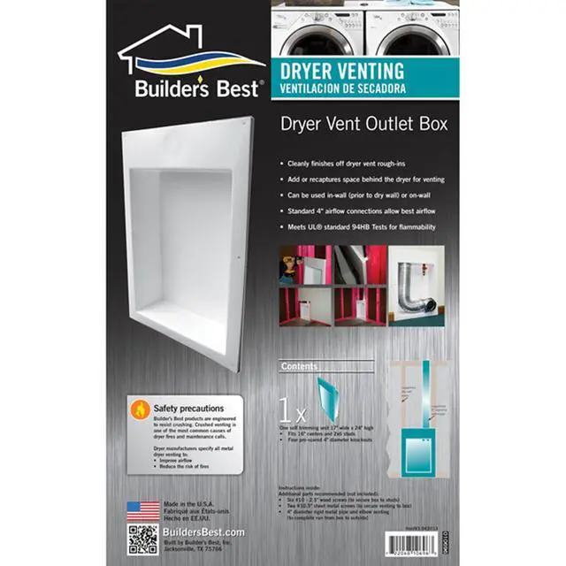 Alt view image 2 of 7 - Saf-T-Duct Dryer Outlet Box, white