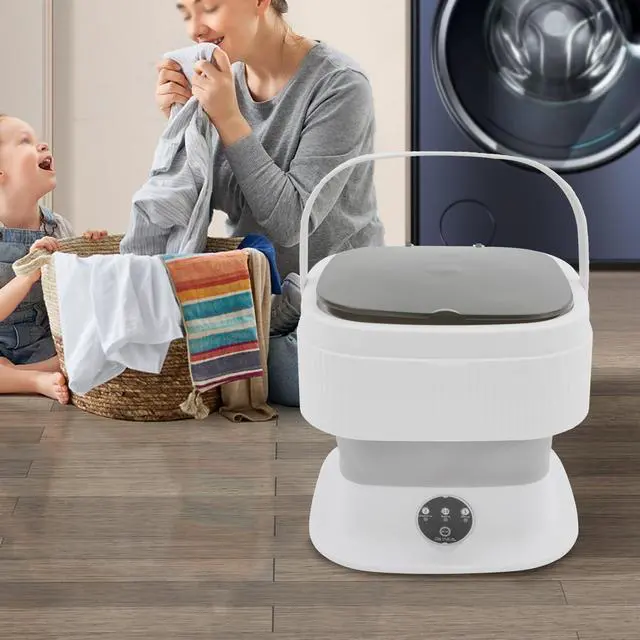 Alt view image 4 of 7 - Portable Washing Machine, 10L Large Capacity Portable Washing Machine - Foldable Mini Washer 3 Intelligent Modes for Deep Cleaning Underwear, Socks, Clothes, Pet Supplies