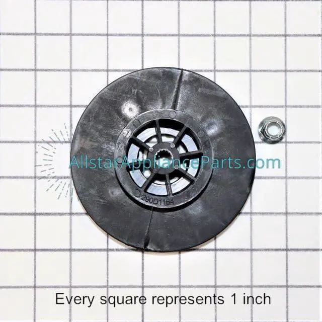 Alt view image 3 of 4 - WH03X32217 Washing Machine 1/2 hp Motor Pulley & Nut