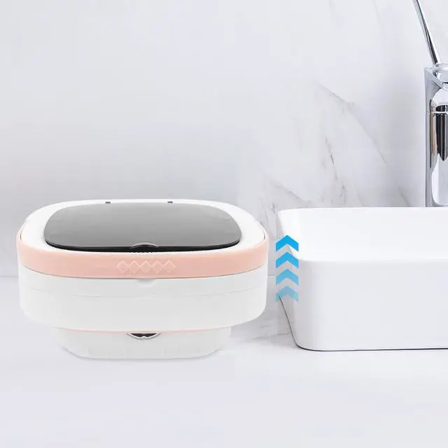 Alt view image 4 of 7 - Portable Washing Machine, 12L Mini Foldable Mini Washing Machine w/2 Washing Time & 1 Drainage Time, Suitable for Underwear,Socks,Baby Clothes,Pet Clothes (Pink)