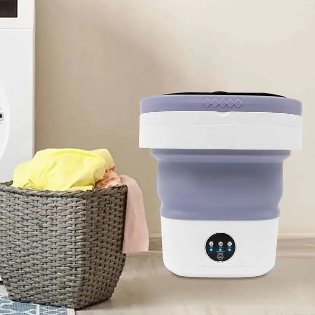 Alt view image 2 of 7 - Portable Washing Machine, 12L Large Capacity Laundry Washer Cleaning for Underwear, Baby Clothes and Small Clothes, Mini Washer Foldable Washing Machine for Apartments Dorm Camping (Purple)