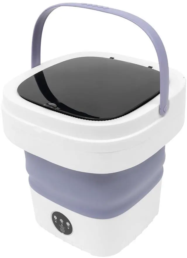 Alt view image 5 of 7 - Portable Washing Machine, 12L Large Capacity Laundry Washer Cleaning for Underwear, Baby Clothes and Small Clothes, Mini Washer Foldable Washing Machine for Apartments Dorm Camping (Purple)