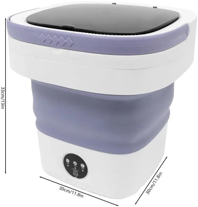 Alt view image 6 of 7 - Portable Washing Machine, 12L Large Capacity Laundry Washer Cleaning for Underwear, Baby Clothes and Small Clothes, Mini Washer Foldable Washing Machine for Apartments Dorm Camping (Purple)