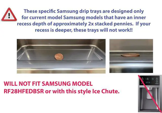 Alt view image 4 of 6 - Refrigerator Drip Catcher Trays for Samsung Refrigerators, Exact Fit, Select Models (Slate Grey, 3")