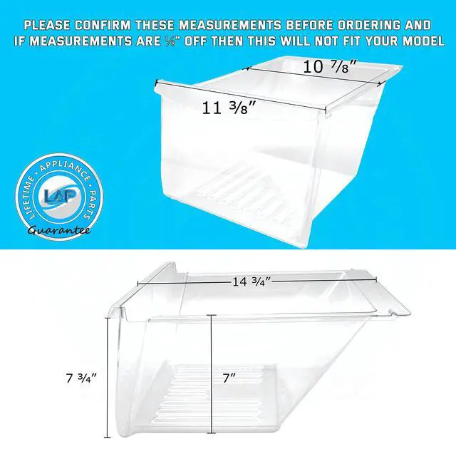 Alt view image 2 of 6 - UPGRADED Appliance 240364503 Meat Pan Crisper Bin Compatible with Frigidaire Refrigerator
