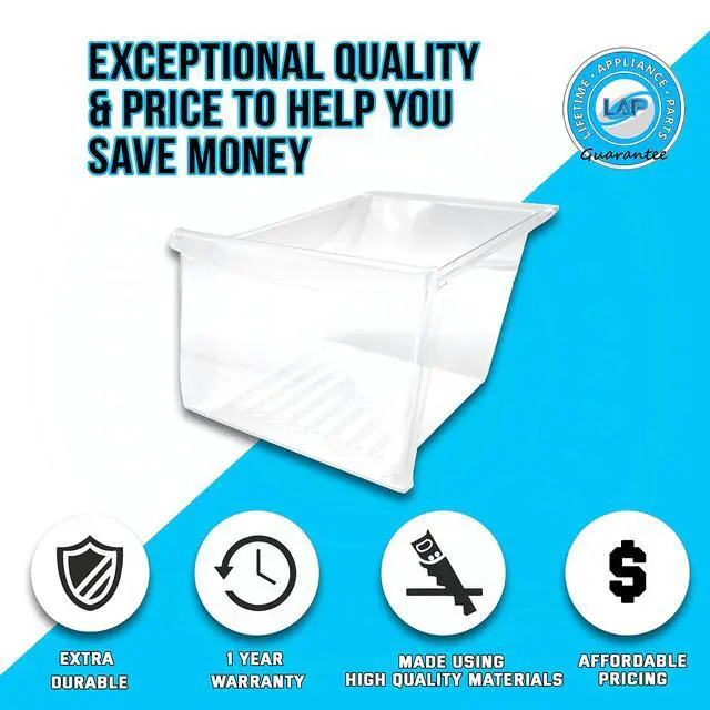 Alt view image 5 of 6 - UPGRADED Appliance 240364503 Meat Pan Crisper Bin Compatible with Frigidaire Refrigerator