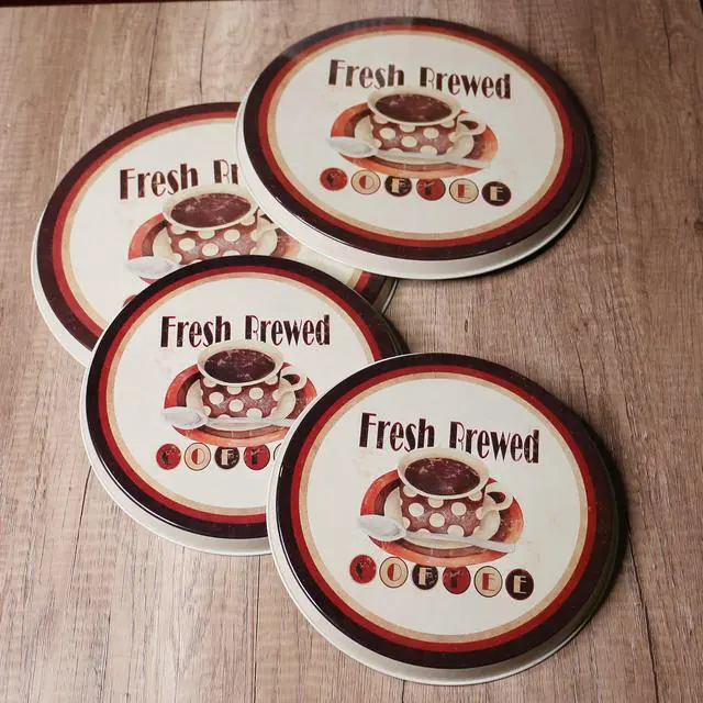 Alt view image 2 of 7 - Burner Covers For Electric Stovetop, Decorative Lightweight Tin Covers, Set of 4 (2-8 inch & 2-10 inch), Conceals Messy Drip Pans, Coffee
