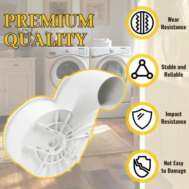 Alt view image 4 of 6 - 131775600 Dryer Blower Wheel and Housing Compatible with Specific Electrolux and GE Dryer Models Including Frigidaire WE14X10025 131775610 AP2107606 AP2619879 PS418726 PS266048 Replacement White