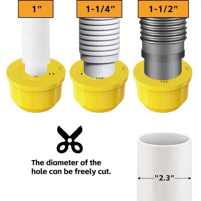 Alt view image 4 of 6 - Washing Machine Drain Outlet Plug, Silicone Sealing Plug for 1" ~ 1 1/2" Inlet Pipe, Durable & Easy to Install, Sewer Seal Coupler for Washing Machine Box (2" Outlet)