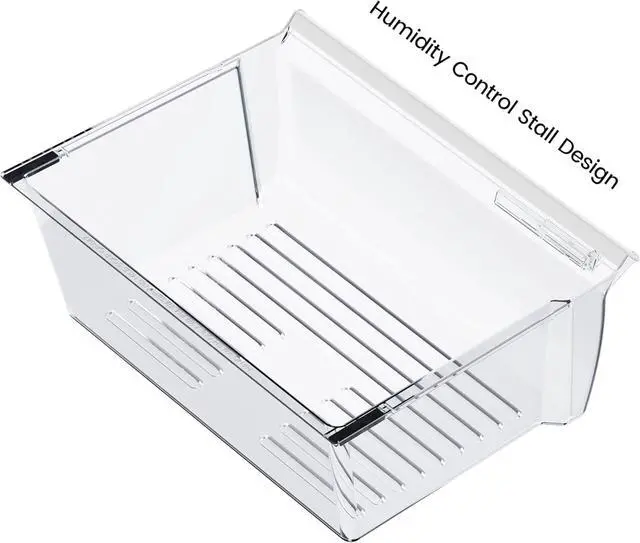 Alt view image 6 of 7 - 2188656 Replacement Crisper Drawer (Upper) Compatible with Whirlpool Kenmore Refrigerator Upper Bin with Humidity Control Plastic (PS) Clear