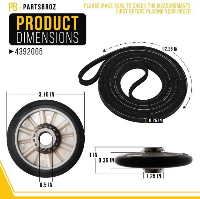 Alt view image 2 of 7 - Dryer Repair Kit for Amana NGD4705EW1