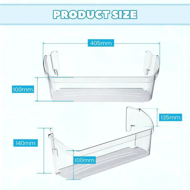 Alt view image 4 of 7 - 242126602 Refrigerator Door Bin Shelf (Bottom) Compatible with Frigidaire Electrolux Refrigerator AP6278233 FFSS2625TS0 AP6278233 PS12364199 EAP12364199 Replacement Side Rack Basket Clear 2PCs