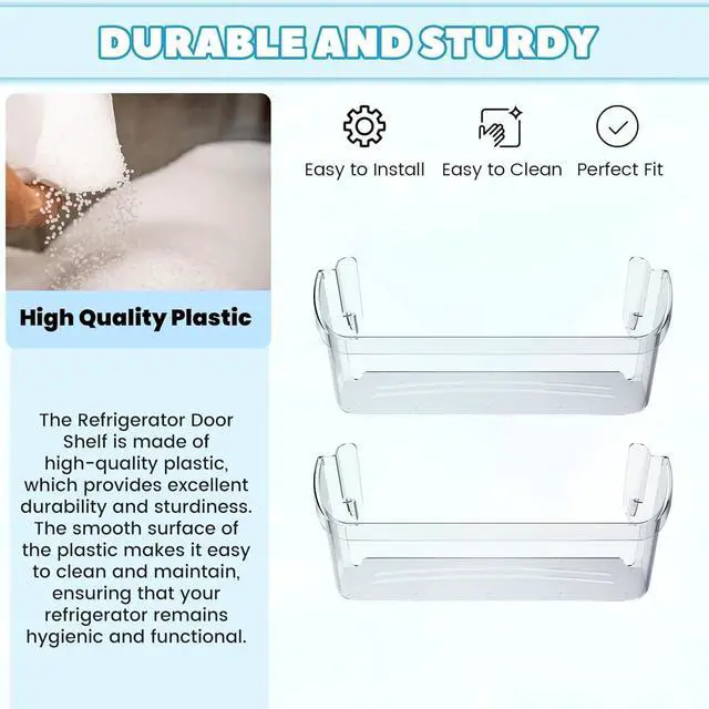 Alt view image 7 of 7 - 242126602 Refrigerator Door Bin Shelf (Bottom) Compatible with Frigidaire Electrolux Refrigerator AP6278233 FFSS2625TS0 AP6278233 PS12364199 EAP12364199 Replacement Side Rack Basket Clear 2PCs