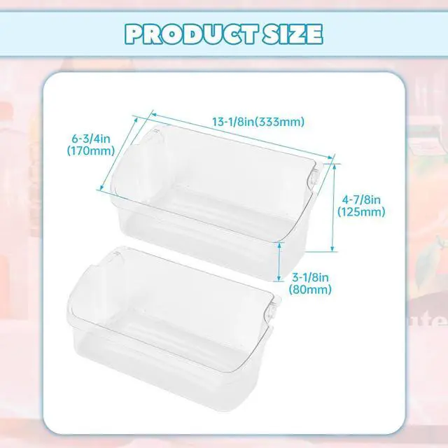 Alt view image 3 of 7 - 240324502 AP2549806 Replacement Refrigerator Door Bin Shelf Compatible with Frigidaire Kenmore Electrolux Refrigerator Replacement for 844402 PS429767 AP429767 2 PCS Clear