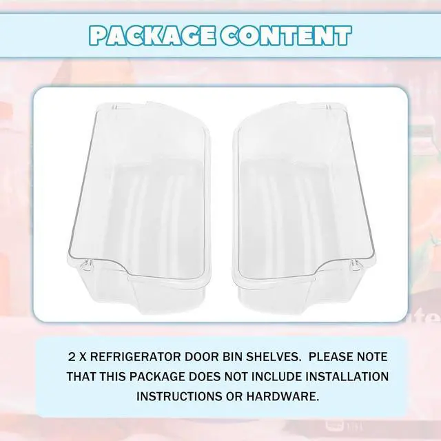 Alt view image 6 of 7 - 240324502 AP2549806 Replacement Refrigerator Door Bin Shelf Compatible with Frigidaire Kenmore Electrolux Refrigerator Replacement for 844402 PS429767 AP429767 2 PCS Clear
