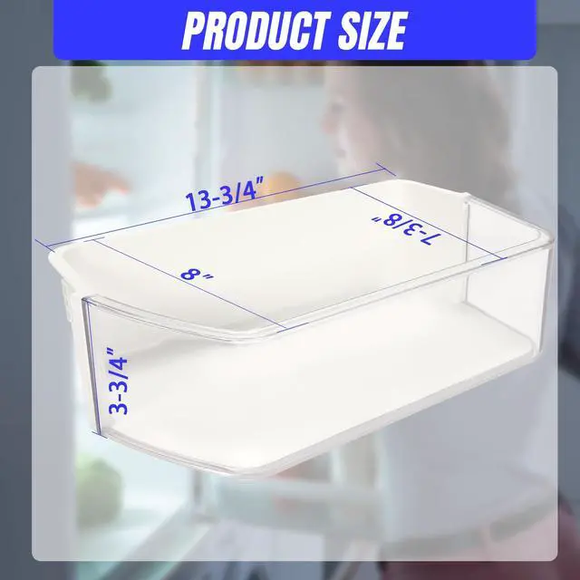Alt view image 3 of 7 - DA97-12650A Refrigerator Door Shelf Bin Compatible with Samsung Refrigerator Fridge Shelf DA63-07104A AP5620330 Replacement 2PCS