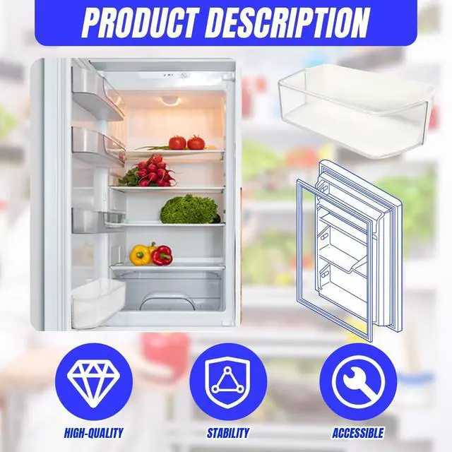 Alt view image 5 of 7 - DA97-12650A Refrigerator Door Shelf Bin Compatible with Samsung Refrigerator Fridge Shelf DA63-07104A AP5620330 Replacement 2PCS