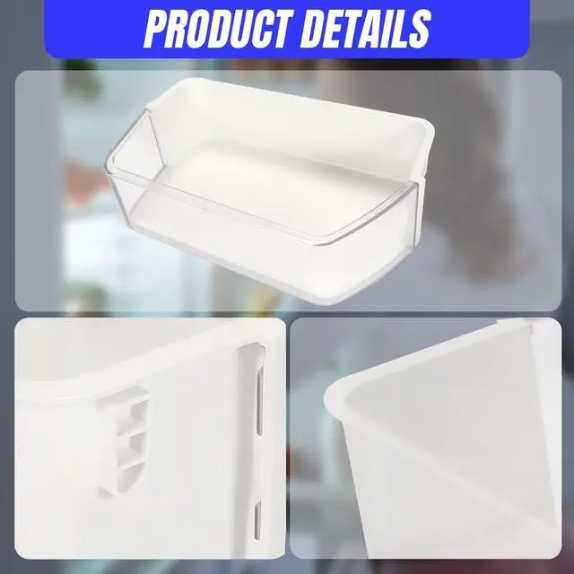 Alt view image 7 of 7 - DA97-12650A Refrigerator Door Shelf Bin Compatible with Samsung Refrigerator Fridge Shelf DA63-07104A AP5620330 Replacement 2PCS