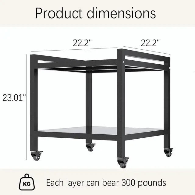 Alt view image 2 of 6 - Mini Fridge Stand with Wheels,Microwave Stand,Mini Fridge Stand with Storage,Mini Fridge Table,Microwave Stand with Storage,Organizer for Dorm, Apartment, Office, Bedroom,23.2"H*22.4"W*22.4"D