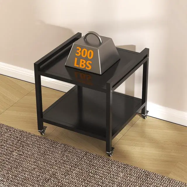 Alt view image 4 of 6 - Mini Fridge Stand with Wheels,Microwave Stand,Mini Fridge Stand with Storage,Mini Fridge Table,Microwave Stand with Storage,Organizer for Dorm, Apartment, Office, Bedroom,23.2"H*22.4"W*22.4"D
