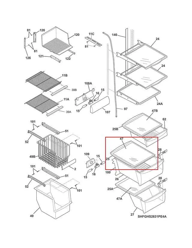 Alt view image 6 of 6 - UPGRADED Appliance 240350702 Upper Crisper Pan Cover Compatible with Frigidaire Refrigerator