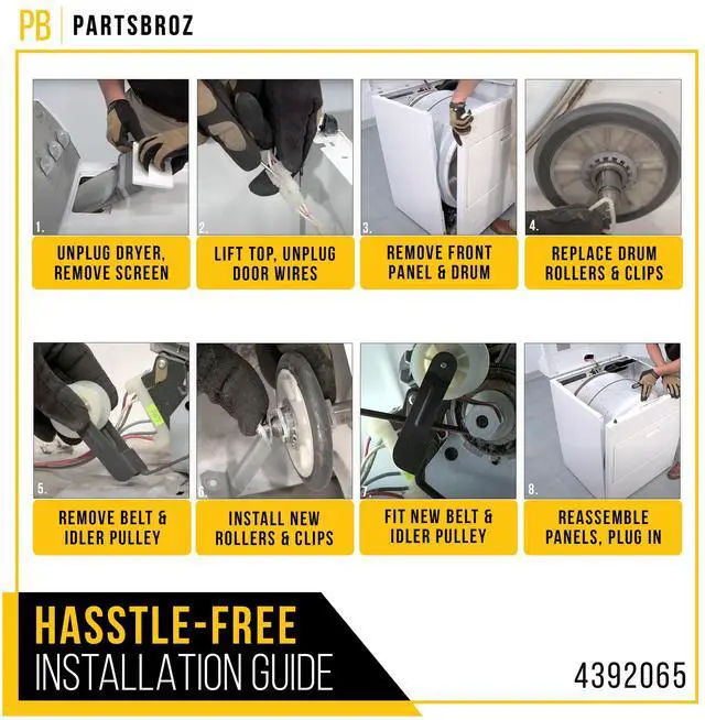 Alt view image 7 of 7 - Dryer Repair Kit for Amana NGD4705EW1