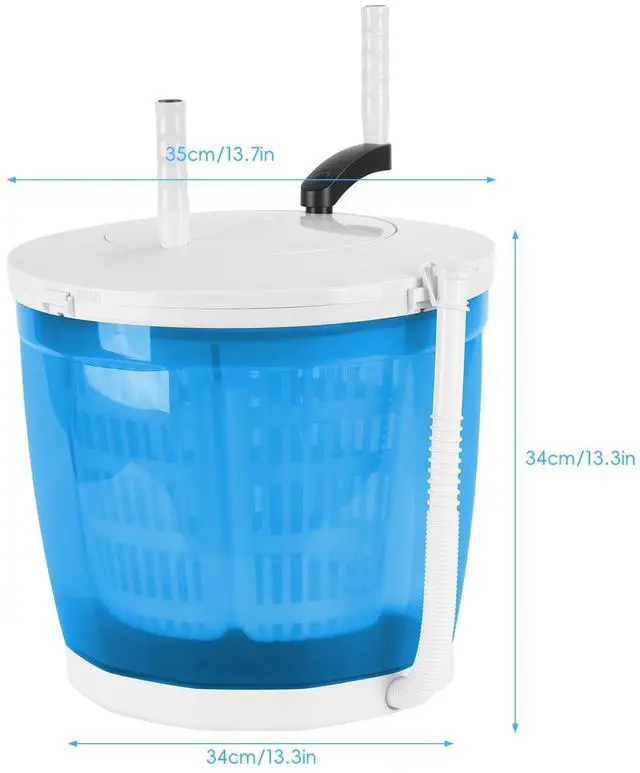 Alt view image 5 of 7 - 2 In1 Manual Clothes Washer, Portable Hand Crank Washing Machine Mini Dryer Spinner Labor Compact Laundry Machine for Camping, Dorm, Travel, No Electricity Needed, Suction Cup Base, 2kg Capacity Sky