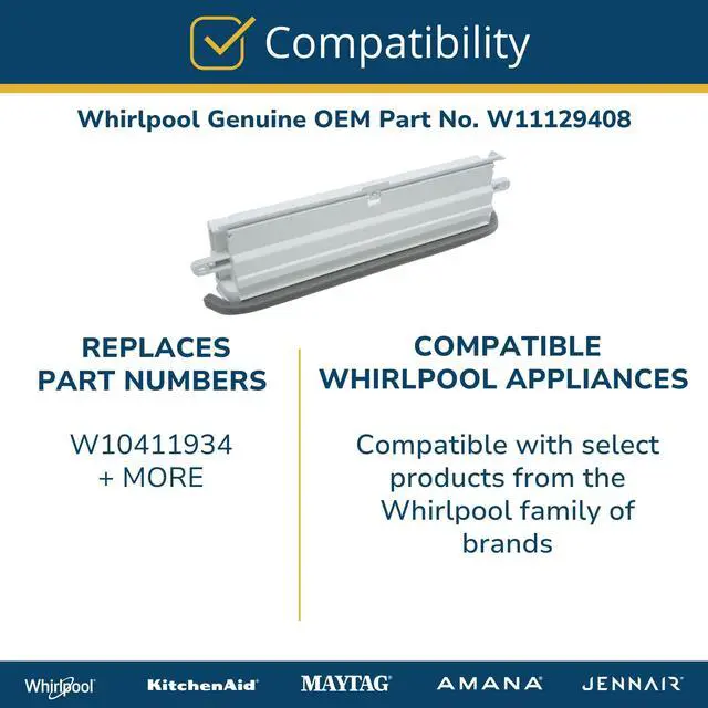 Alt view image 5 of 6 - Whirlpool W11129408 OEM Dryer Lint Screen Housing, White