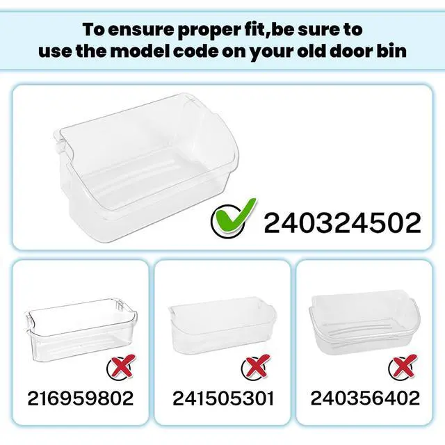 Alt view image 4 of 7 - 240324502 AP2549806 PS429767 Replacement Refrigerator Door Bin Shelf Compatible with Frigidaire Kenmore Electrolux Refrigerator Replacement for 844402 AP429767-1 PC Clear