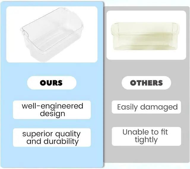 Alt view image 5 of 7 - 240324502 AP2549806 PS429767 Replacement Refrigerator Door Bin Shelf Compatible with Frigidaire Kenmore Electrolux Refrigerator Replacement for 844402 AP429767-1 PC Clear