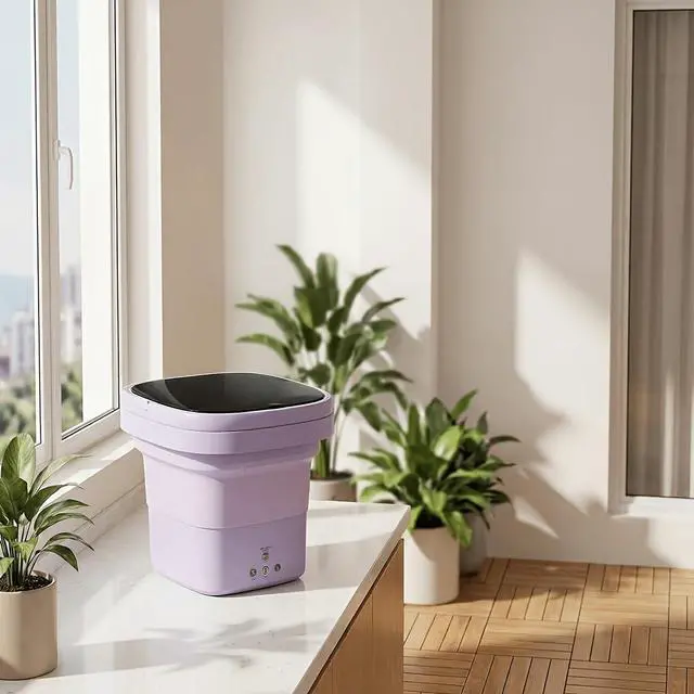 Alt view image 2 of 6 - Portable Foldable Washer,Mini Washing Machine with Deep Cleaning Power-Ultra-Compact & Lightweight,Folds Flat for Easy Storage (Great for Camping,Apartments,and Gifts)