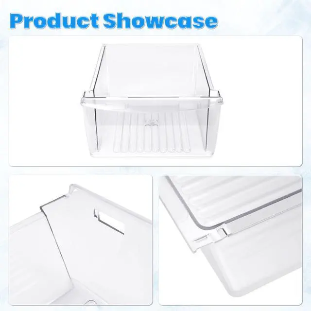 Alt view image 4 of 7 - 240351061 Crisper Pan Drawer Compatible with Frigidaire Refrigerator Freezer AP4424911 240351005 240351062 Plastic (PC) Replacement Only Clear