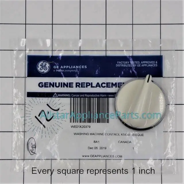 Alt view image 6 of 6 - WE01X20379 Washing Machine Bisque Timer Knob