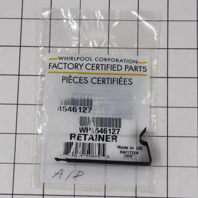 Main image of WP8546127 Black Stainless Steel Washing Machine Drain Pump Retainer Clip