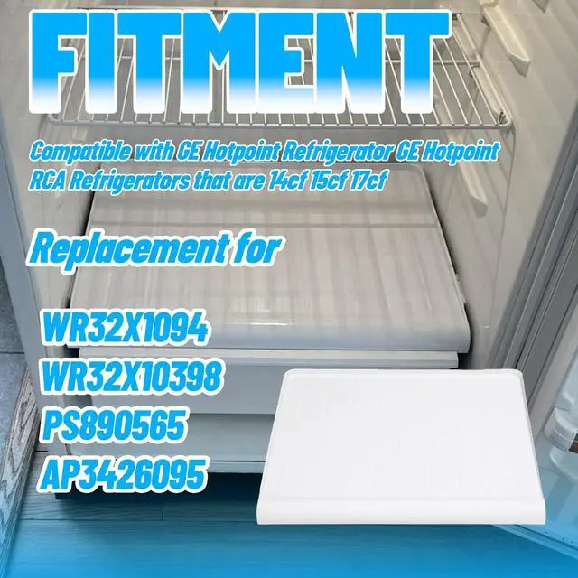 Alt view image 2 of 7 - WR32X10398 Crisper Pan Cover Compatible with GE Hotpoint Refrigerator that are 14cf 15cf 17cf Vegetable Drawer Crisper Cover Replacement for WR32X1094 PS890565 AP3426095