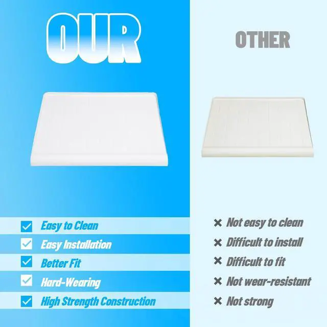 Alt view image 7 of 7 - WR32X10398 Crisper Pan Cover Compatible with GE Hotpoint Refrigerator that are 14cf 15cf 17cf Vegetable Drawer Crisper Cover Replacement for WR32X1094 PS890565 AP3426095