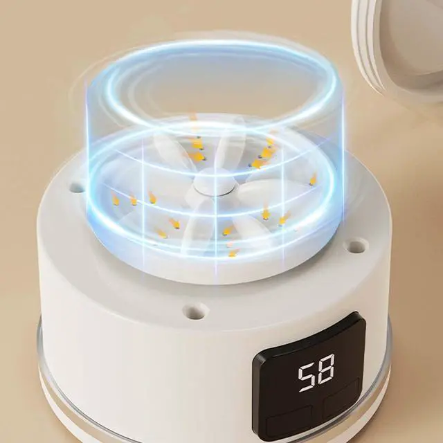 Alt view image 5 of 7 - Underwear Washing Machine - Travel Washing Machine | Rechargeable & Cordless Underwear Washer With 3 Modes Led Display | Aundry Cleaning Tools For Sock Pant, Small Apartment,College, Camping (White)