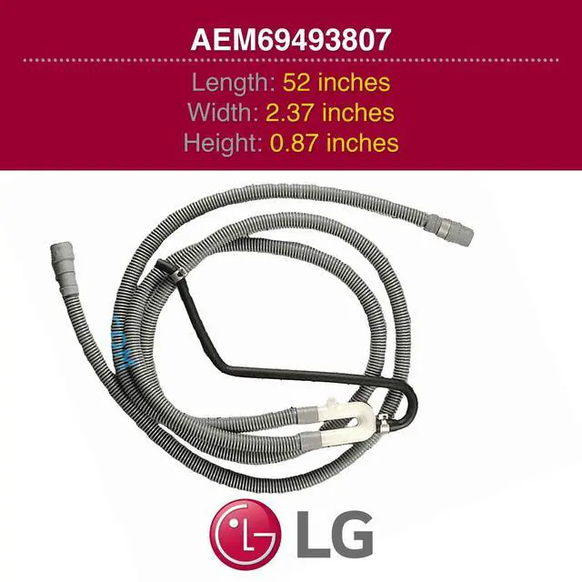 Alt view image 5 of 5 - AEM69493807 Hose Assembly, Drain, White