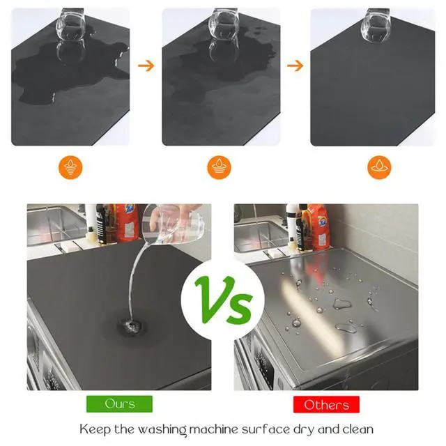 Alt view image 4 of 7 - Cuttable Non-Slip Refrigerator Top Cover Dust-Proof Fridge Protector Mat for Kitchen, Universal Fit for Freezer, Home Appliance Accessories (Dark Grey, 24''x16'')
