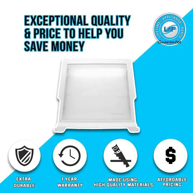 Alt view image 4 of 5 - UPGRADED Appliance W10276341 Glass Shelf Compatible with Whirlpool Refrigerator - WPW10276341