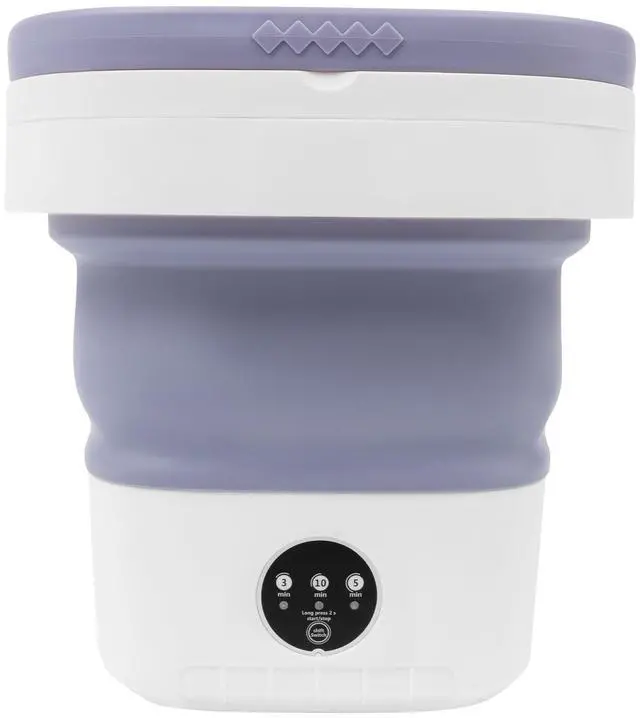 Alt view image 3 of 7 - Electronic Underwear Washer Machine with Blue Light,12L Portable Foldable Mini Washing Machine with 3 Intelligent Cleaning Modes for Travel, Camping, Apartment, Dorm, Socks, Underwear,Purple