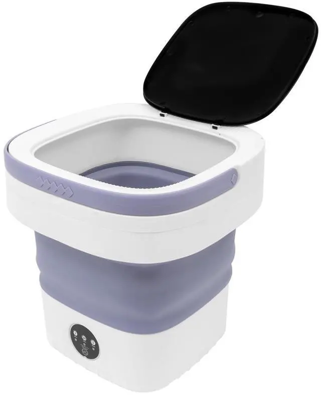Alt view image 4 of 7 - Electronic Underwear Washer Machine with Blue Light,12L Portable Foldable Mini Washing Machine with 3 Intelligent Cleaning Modes for Travel, Camping, Apartment, Dorm, Socks, Underwear,Purple