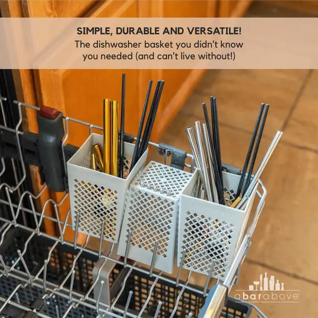 Alt view image 4 of 6 - Dishwasher Basket for Reusable Straws and Small Bar Tools | Caddy for Compact Bar Accessories, For Washing Cocktail Picks and Stir Sticks, Home or Commercial Use, Easy Clean, Great Pick