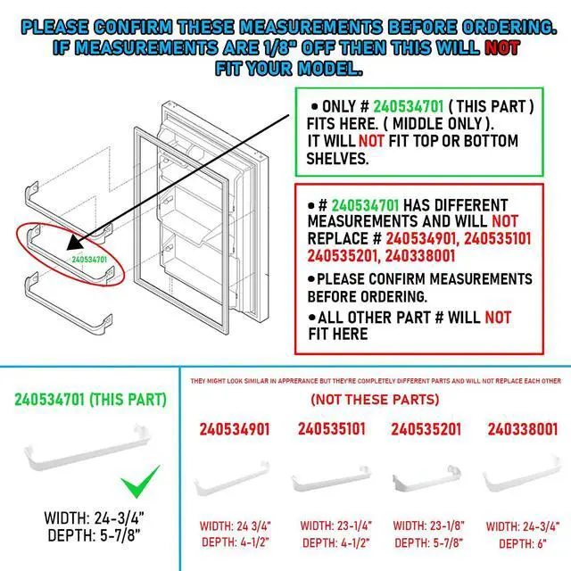 Alt view image 5 of 6 - UPGRADED Appliance 240534701 Door Bar Rack Compatible with Frigidaire or Kenmore Refrigerator