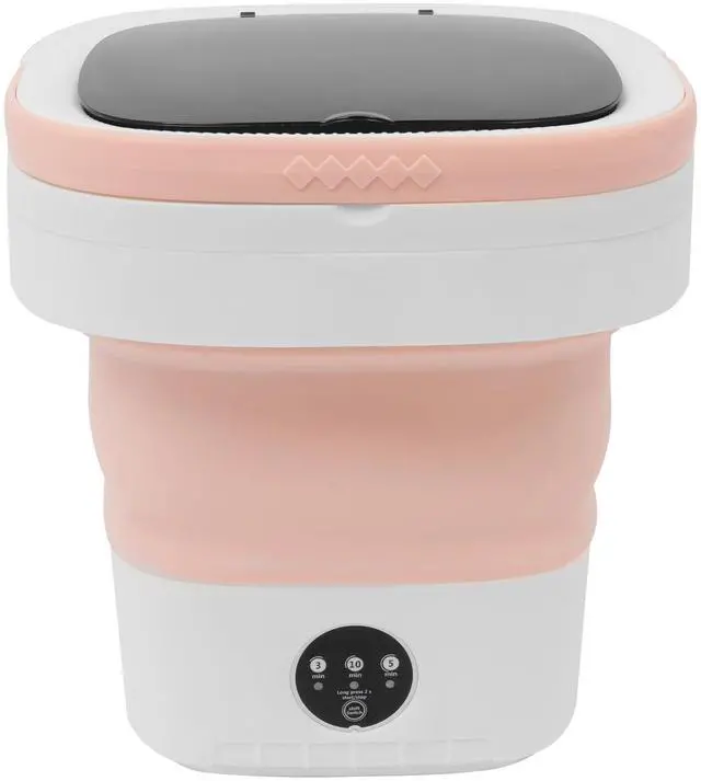 Main image of Electronic Underwear Washer Machine with Blue Light,12L Portable Foldable Mini Washing Machine with 3 Intelligent Cleaning Modes for Travel, Camping, Apartment, Dorm, Socks, Underwear,Pink