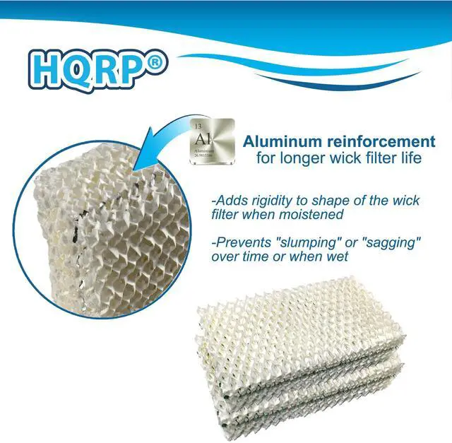 Alt view image 3 of 7 - Humidifier Wick Filter Compatible with Sears Kenmore 14909, 14912, 32-14912, 42-14912, Emerson Essick Air AIRCARE HDC-2R & HDC-411, BestAir E2R Replacement, 6-Pack