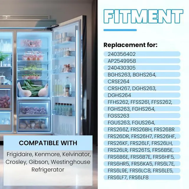Alt view image 2 of 7 - 2 X 240356402 Refrigerator Door Bin Shelf Compatible with Frigidaire Kenmore Refrigerator FGUS2642LF2 FGHS2631PF4A LFSS2612TF0 LFSS2612TE0 AP2549958 240430305 Replacement - 2Pcs Clear