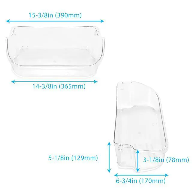 Alt view image 7 of 7 - 2 X 240356402 Refrigerator Door Bin Shelf Compatible with Frigidaire Kenmore Refrigerator FGUS2642LF2 FGHS2631PF4A LFSS2612TF0 LFSS2612TE0 AP2549958 240430305 Replacement - 2Pcs Clear