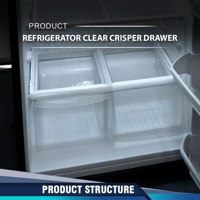 Alt view image 2 of 6 - Upper Crisper Drawer Bin 1 Pcs, Models 240337103 | Refrigerator Replacement Parts Fit Frigidaire, Kenmore, Crosley, Westinghouse PS429854, 240337107, 240337102